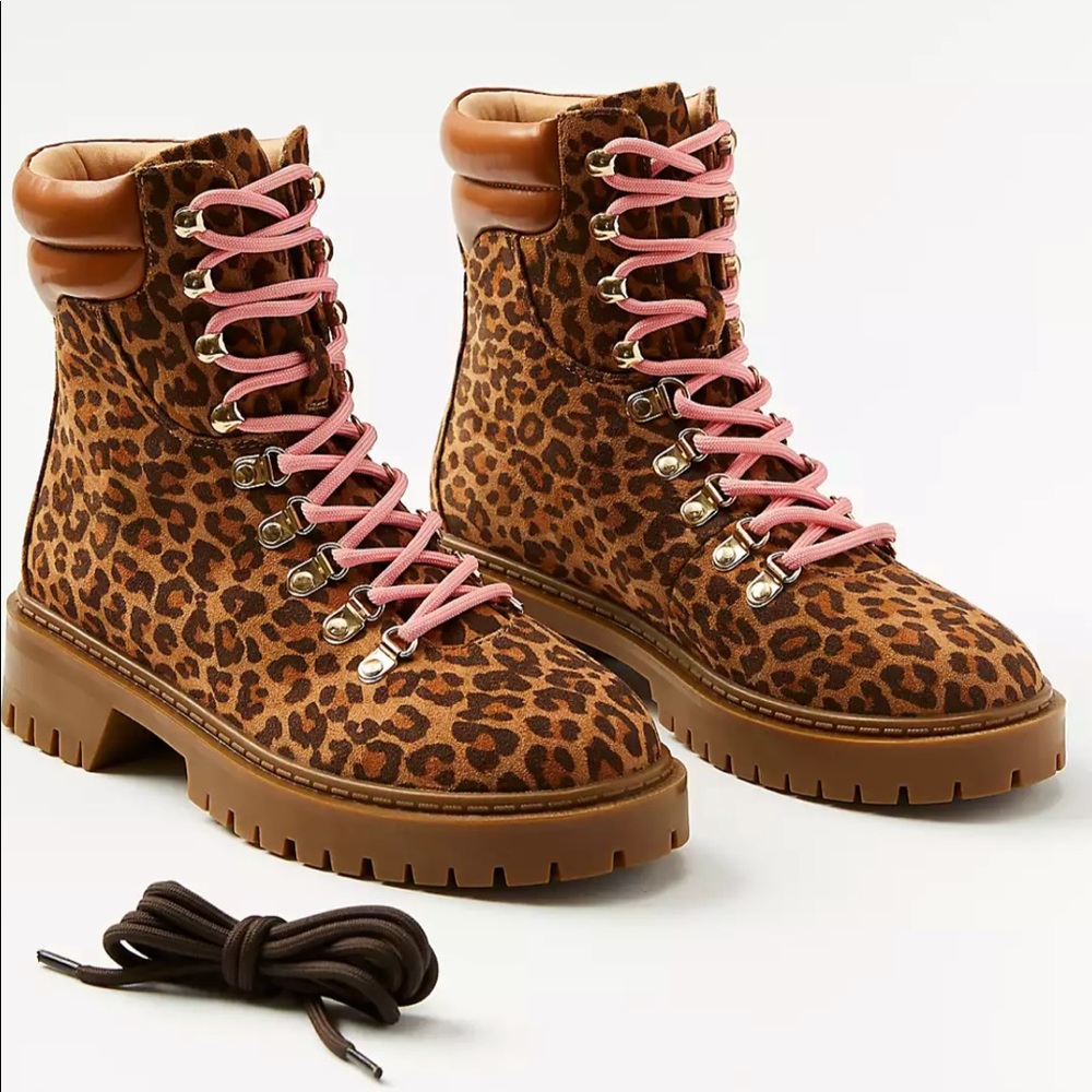 Ann Taylor Loft Leopard Hiker Boots